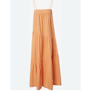 ABERCROMBIE & FITCH Assymestrical Maxi Dress Small Orange NEW Casual Bohemian